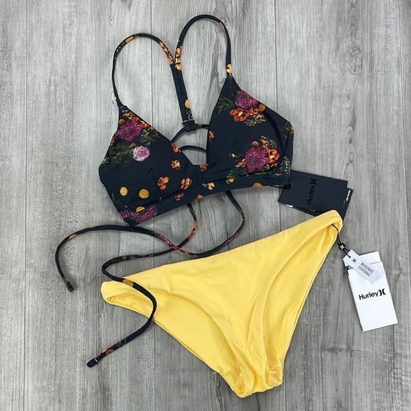 ☀️HURLEY☀️ WINTER FLORMAL SURF BOTTOMS BIKINI SET - Picture 2 of 16